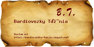 Bardiovszky Ténia névjegykártya